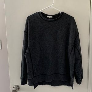 Grey crew neck with side slits